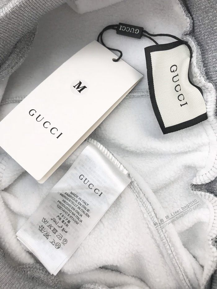 Gucci男裝 古奇2020最新爆款貼標加絨百搭基礎款收口束腳褲休閒衛褲  ydi3478